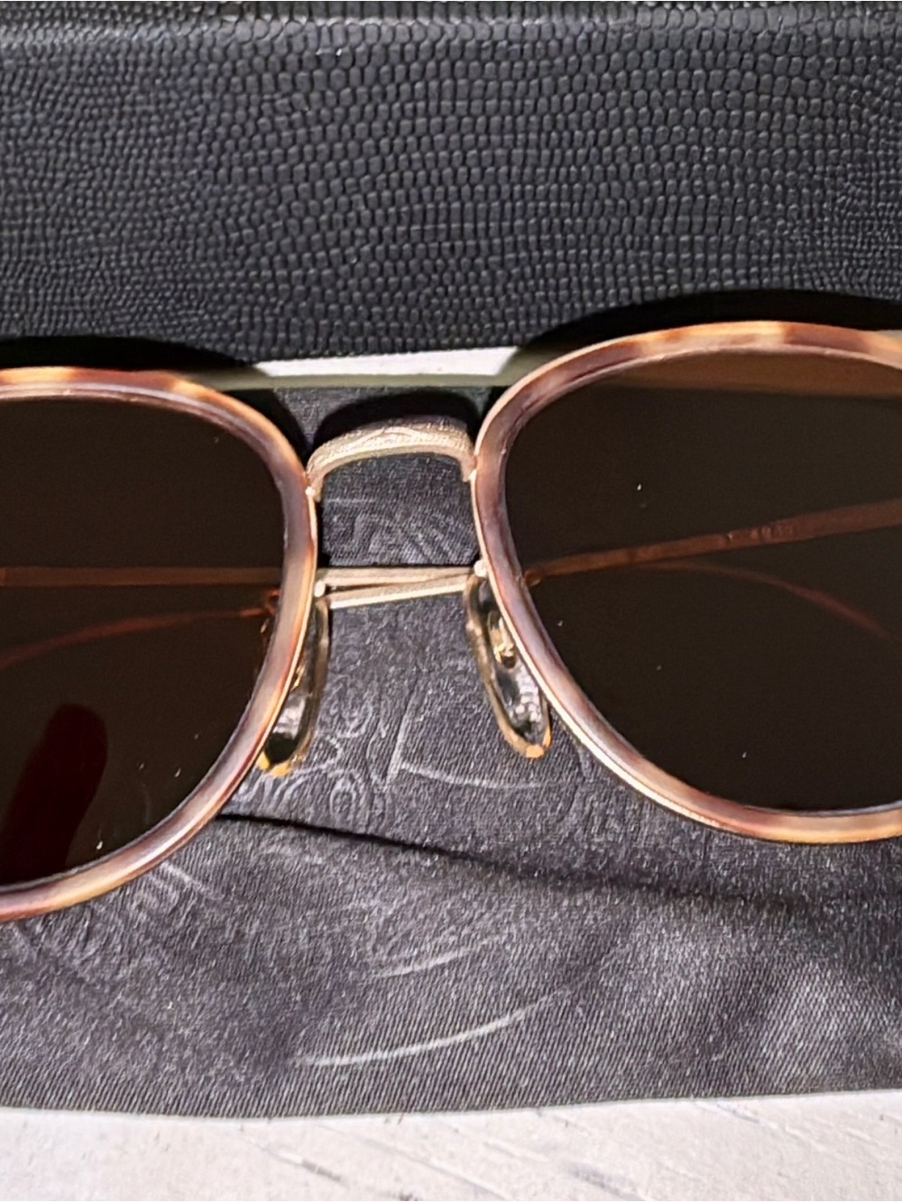 Deja Vu vintage tortoise wire gold frames with new lenses in case